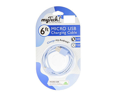 Purple Braided 6' Micro USB Cable