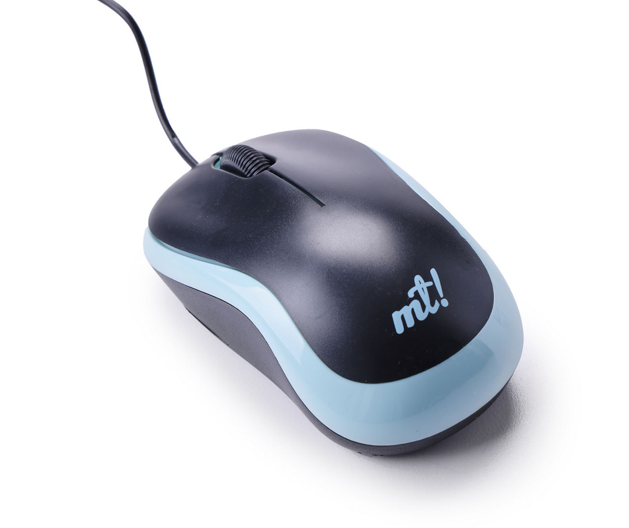 Black & Pastel Blue Wired Mouse
