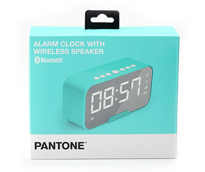 Teal Alarm Clock with Wireless Speaker