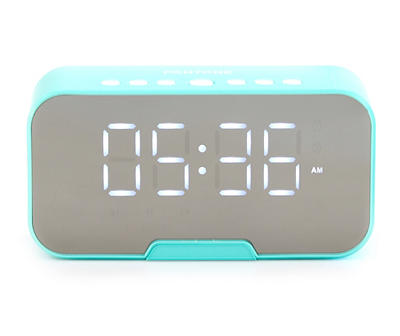 Teal Alarm Clock with Wireless Speaker