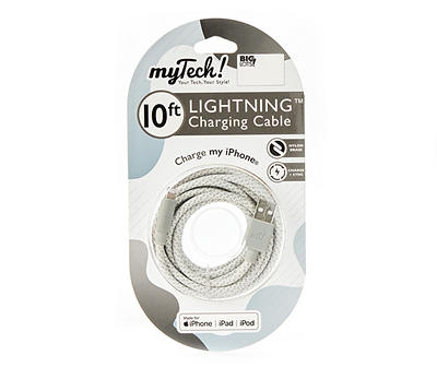 Gray Braided 10' Lightning Cable
