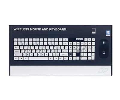 Blue Wireless Keyboard & Mouse Set