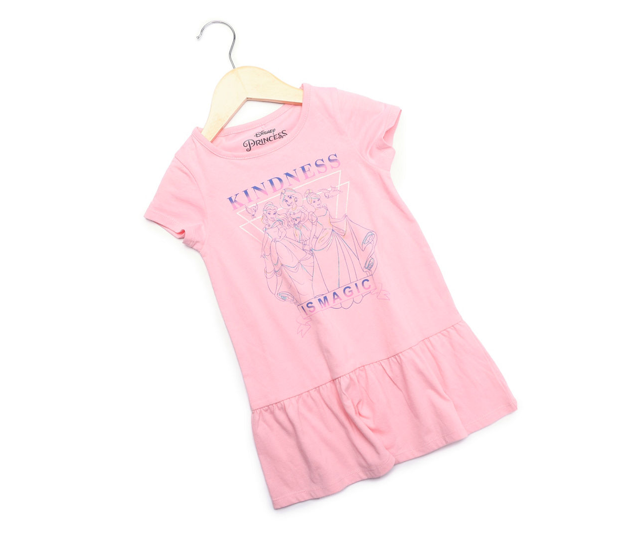 Toddler Size 3T "Kindness Is Magic" Pink Princesses Drop-Waist Dress