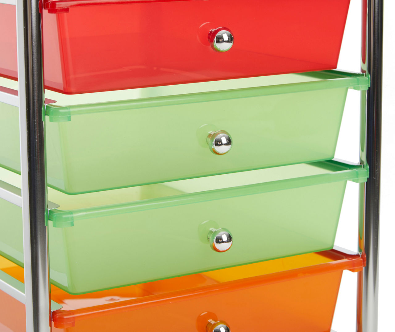 3-Drawer Cart Storage Bin Organizer Rolling w/Plastic Drawers Rainbow