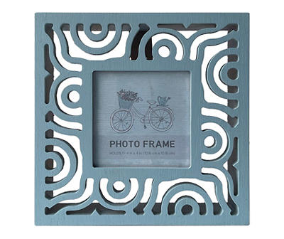 Blue Abstract Cutout Box Picture Frame, (4