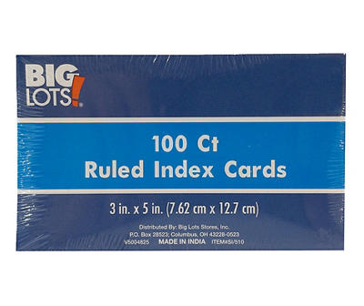 100CT WHITE RULED INDEX CARDS