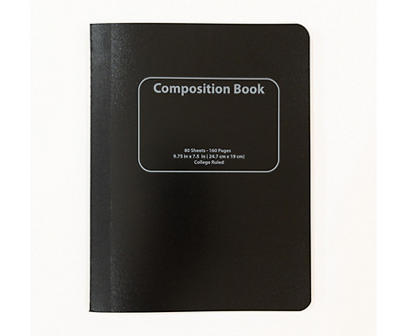 Black 80-Sheet Poly Composition Book