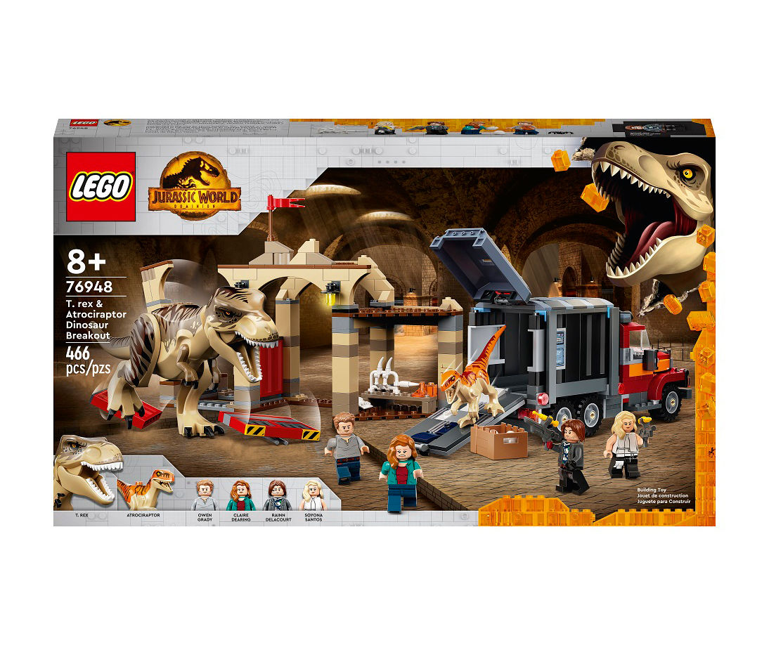 LEGO Rex & Atrociraptor Dinosaur Breakout 466-Piece 76948 Building Toy | Lots