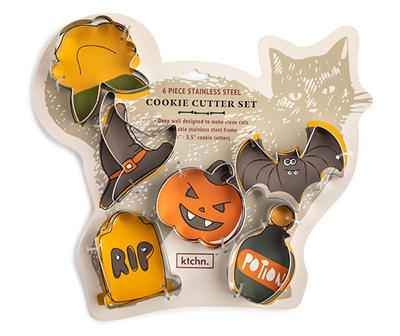 Gothic Kitty 6-Piece Stainless Steel Cookie Cutter Set
