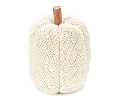8" Cream Knit Fabric Pumpkin