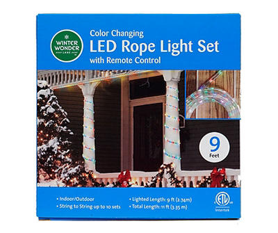 9' Color Changing LED Rope Light with Remote Control