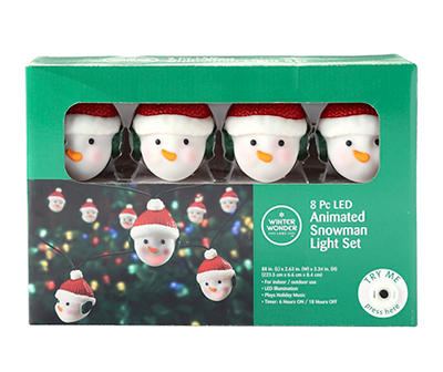 Animated Snowman LED Light Set, 8-Lights
