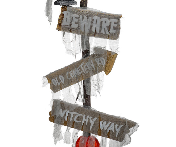 60" LED & Sound Crooked Signpost