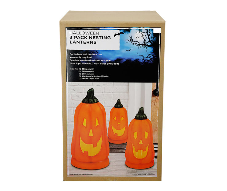Nesting Pumpkins 3-Piece Light-Up Blow Mold Decor Set | Big Lots