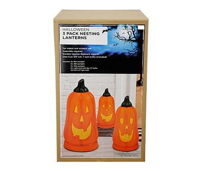 Nesting Pumpkins 3-Piece Light-Up Blow Mold Decor Set