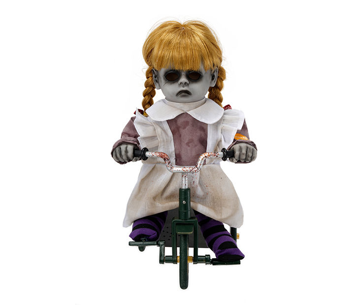 Scary doll store on tricycle