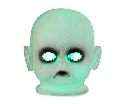 Green Eyes Baby Doll Head LED Tabletop Decor