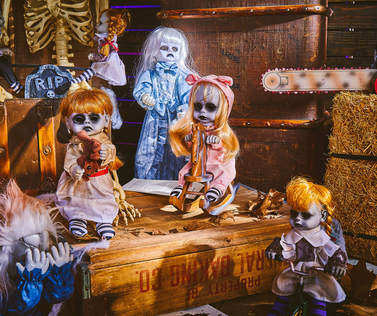 20 Haunted Doll In Blue Dress Decor