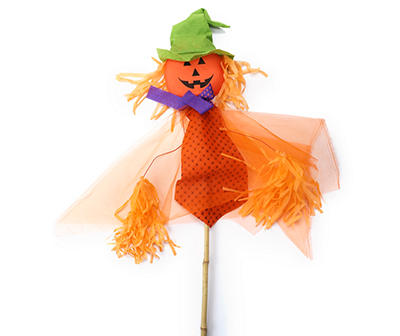 60" Pumpkin Scarecrow Mesh Yard Stake