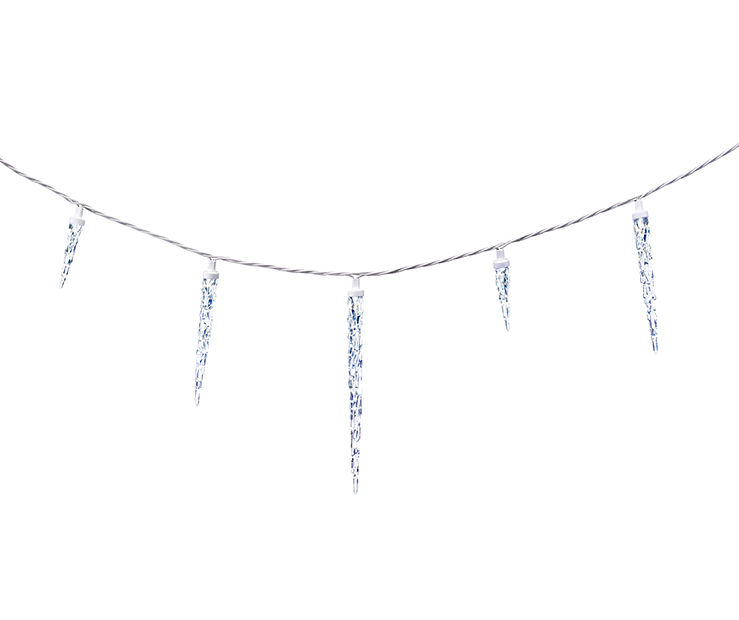 Winter Wonder Lane Cool White Twinkle LED Icicle Light Set, 20Lights