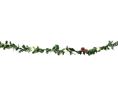 10.6' Frosted Berry & Holly Garland Light Set, 30-Lights