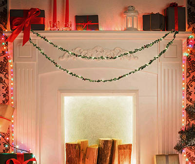 10.6' Frosted Berry & Holly Garland Light Set, 30-Lights