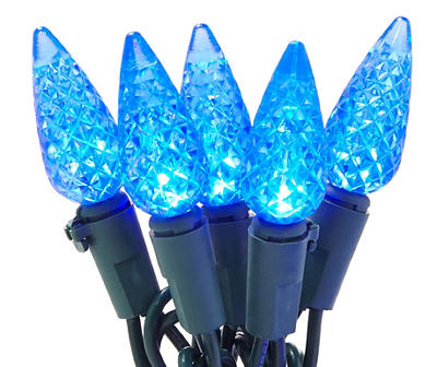Blue LED Diamond Cut C6 Light Set, 60-Lights