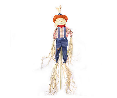 59.88" Blue Overalls Scarecrow Yard Stake
