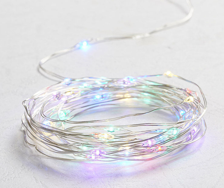 Multi-Color LED Micro Light Set with Silver Wire, 50-Lights