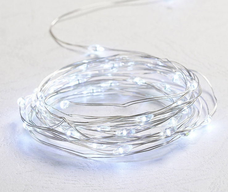 Winter Wonder Lane LED Micro Light Set with Silver Wire, 50Lights