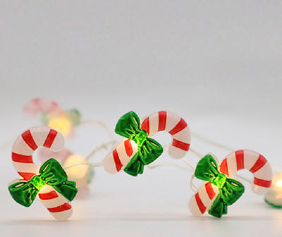 Candy Cane & Bow LED Light Set, 25-Lights