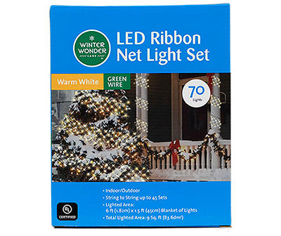 6' x 1.5' Warm White LED Ribbon Light Set, 70-Lights