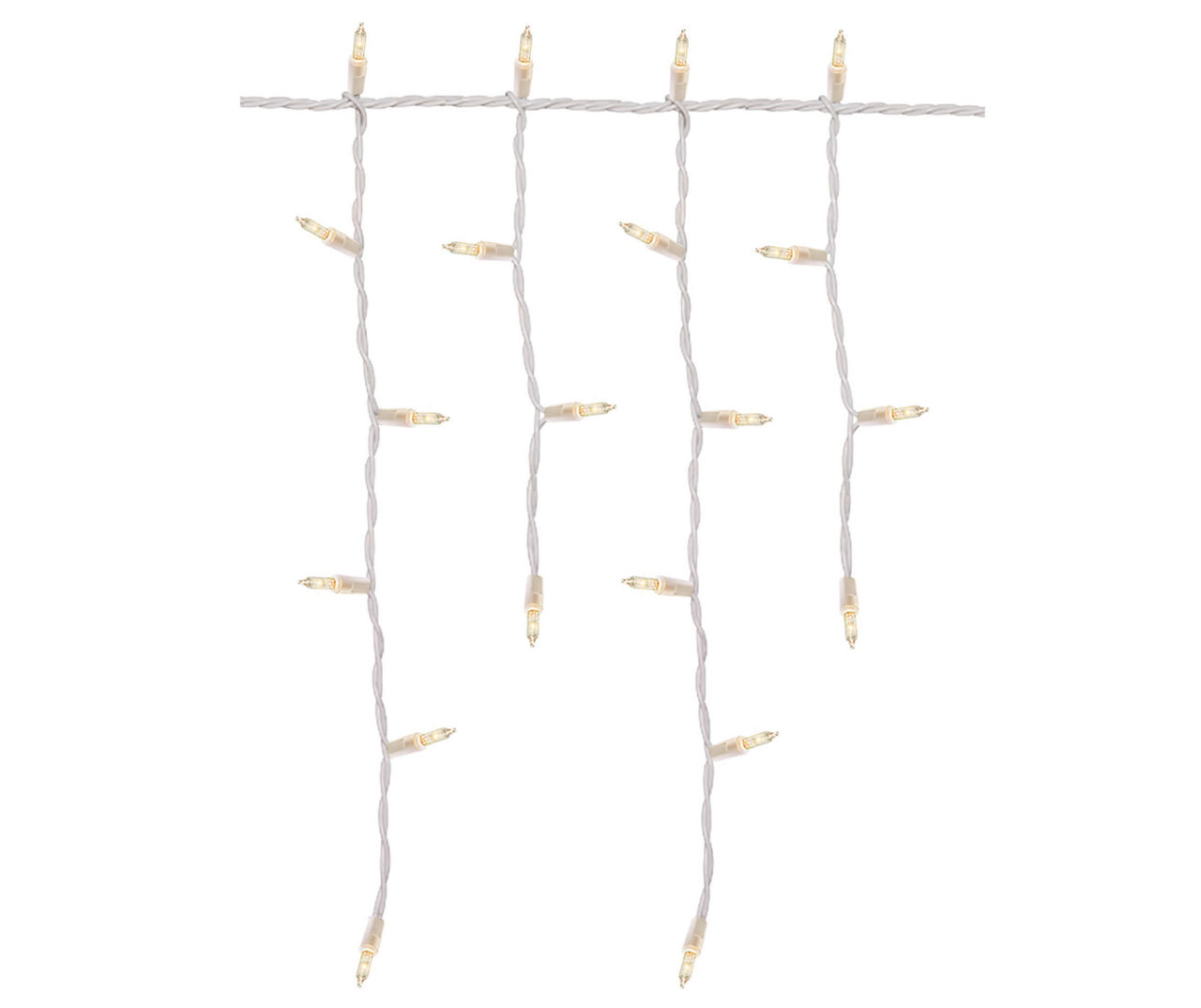 Winter Wonder Lane Clear Twinkling Icicle Light Set with White Wire