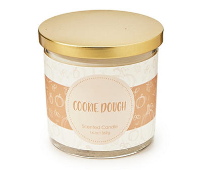 Cookie Dough White & Brown Pumpkin Color Block Jar Candle, 14 oz.