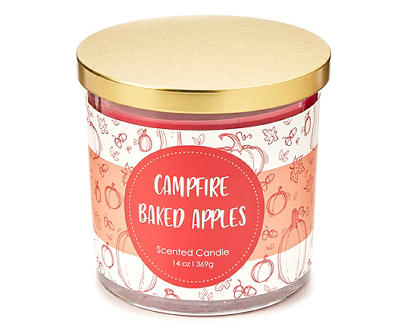 Baked Apples Red & White Pumpkin Color Block Jar Candle, 14 oz.