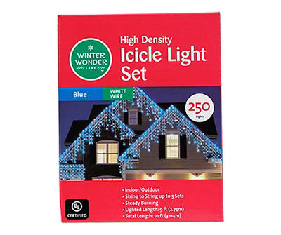 Blue High Density Icicle Light Set, 250-Lights