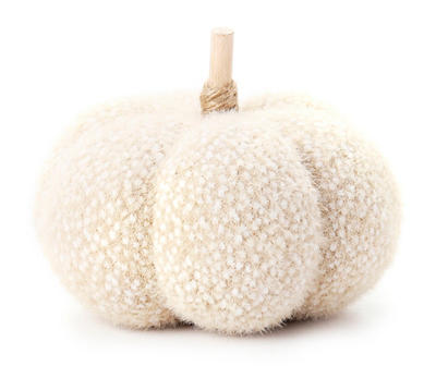 4.38" White Fabric Pumpkin