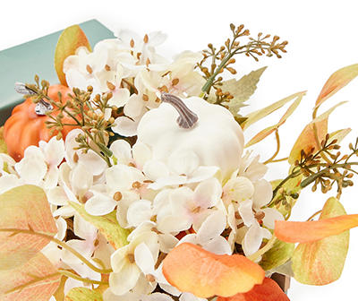"Happy Harvest" Fall Floral in Blue Truck Tabletop Decor