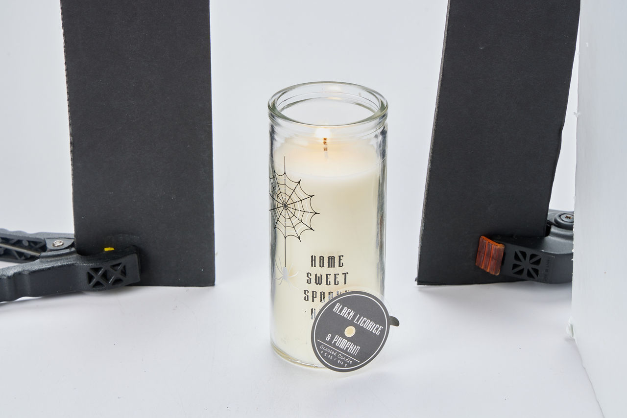 Black Licorice & Pumpkin Spider Decal Jar Candle, 7.5 oz.
