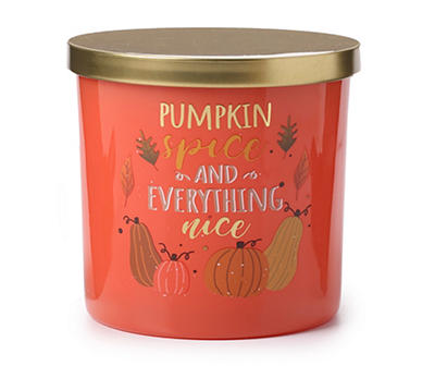 Warm Pumpkin Spice Orange Pumpkin Decal Jar Candle, 14 oz.
