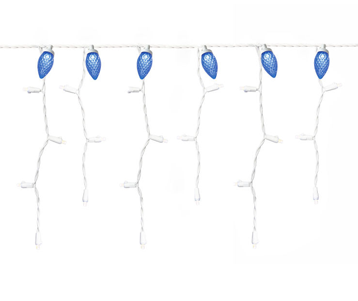 Winter Wonder Lane Cool White & Blue C9 & Mini LED Icicle Light Set