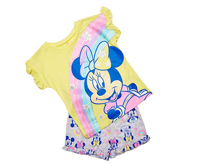 Toddler Minnie Mouse Yellow Top & Terry Shorts