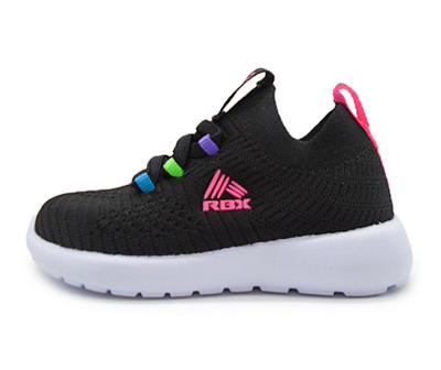 RBX Kids' Black & Multi-Color Knit Sneaker