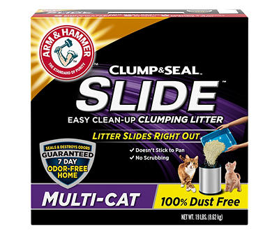 Multi-Cat Clump & Seal Slide Cat Litter, 19 Lbs.