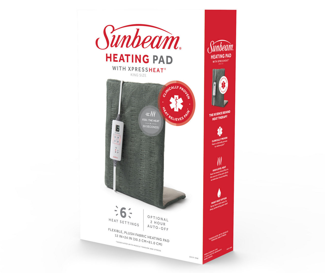 Sunbeam Dark Green Premium Heating Pad With XpressHeat Big Lots