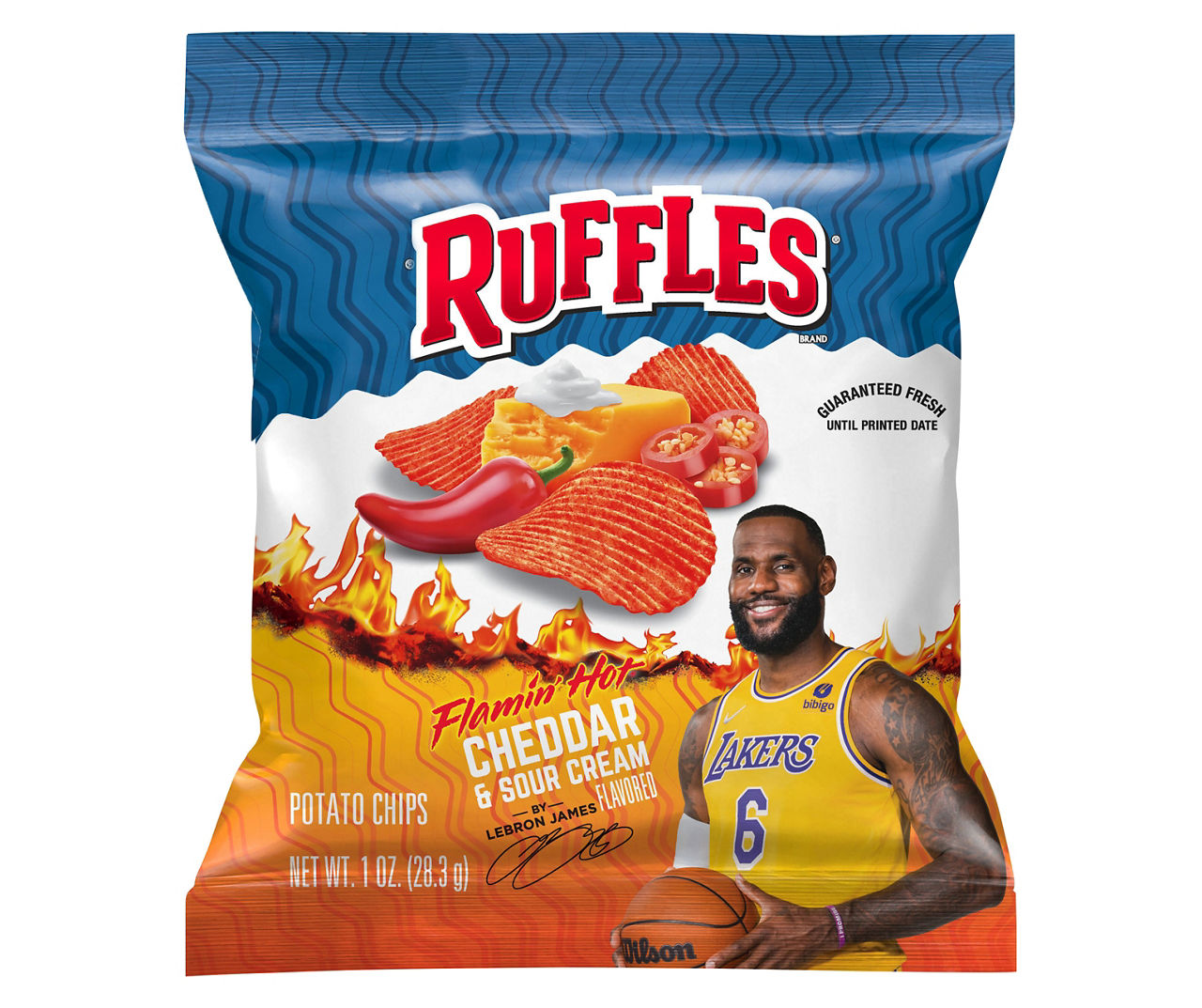 Ruffles Flamin’ Hot Cheddar & Sour Cream Potato Chips, 1 Oz. | Big Lots