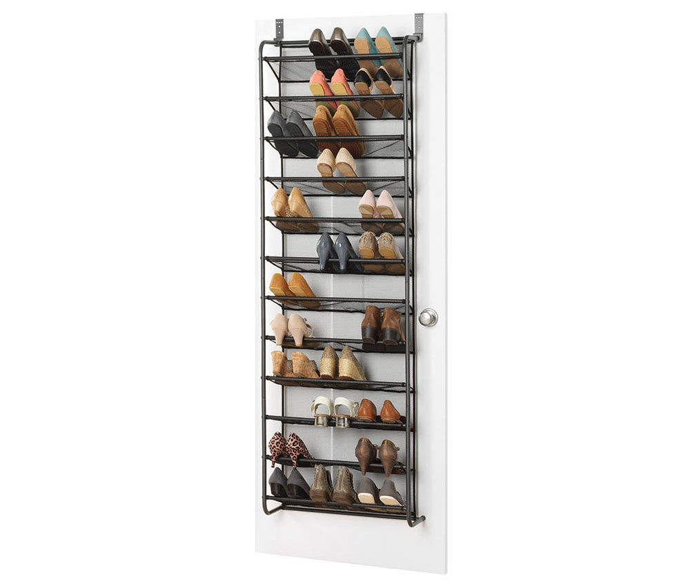 Real Living Gunmetal 12-Tier Over-The-Door Shoe Rack