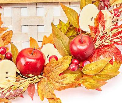 "Welcome" Apple, Berry & Leaf Wall Basket Decor