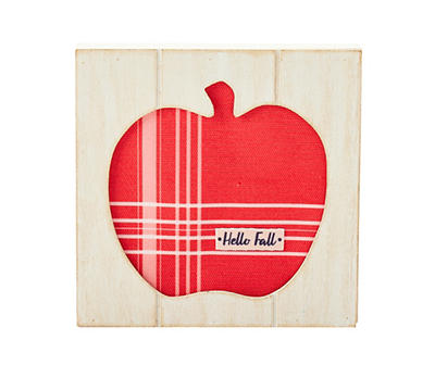 "Hello Fall" Apple Cutout Box Plaque