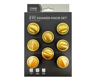 Gold 8-Piece Drawer & Cabinet Knob Set
